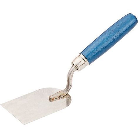 Truelle de stucateur en inox - col droit - manche bois  100 mm