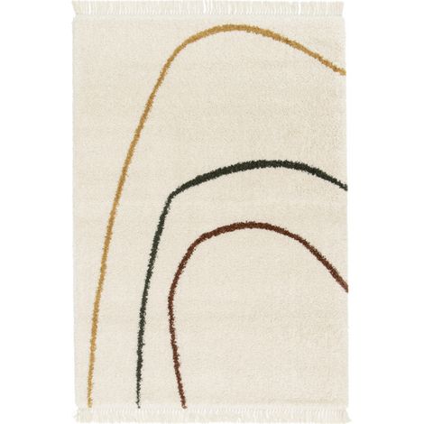 BOBOCHIC - Tapis poils longs SIMY motif abstrait (1/5)