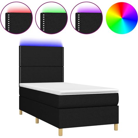 Maison Exclusive - Boxspringbett mit Matratze & LED Schwarz 80x20