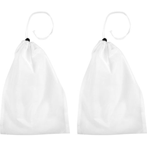 Pool Vacuum Bag Replacement, Pull-N-Lock Cord Pool Leaf Vacuum Cleaner Net Bags Fine Smooth Aquarium Filter Bag Fine Mesh for Swimming Pools Ponds and Aquariums, 21x34cm, 2 Pièces