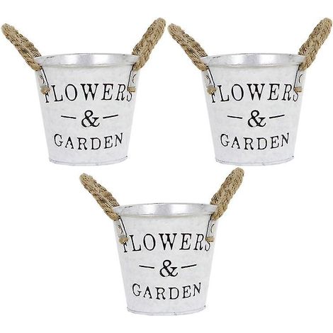Lot de 3 seaux à fleurs en métal (1/3)