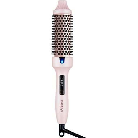 Peigne à air chaud, fer à friser et fer à permanente pour créer des coiffures volumineuses fabriqué en céramique tourmaline pour minimiser les dommages aux cheveux (rose). (1/5)