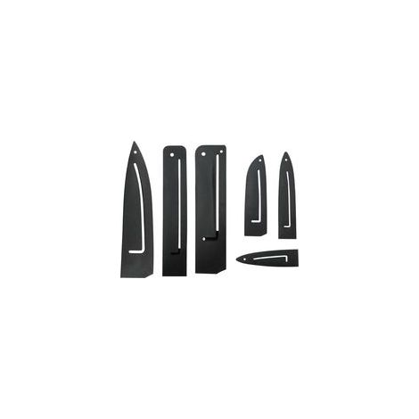 Couteau Gaine Protection Protège Lame - Universelle Couteaux Housse Case Accessoire Plastique Cover Garde 6 Tailles Différentes Placé Tiroirs Pouces pour Cuisine étui, Noir, 6 Pièces