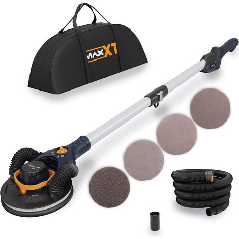 Carteggiatore per cartongesso brushless MAXXT - eccentricità 4mm, monodoppio canale per pareti in cartongesso, 4000-8500 giri/min, luce LED, pieghevole, 400W, lunghezza 1,65M, piatto215mm (1/5)