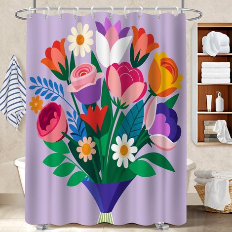 Rideau de bain en polyester 180x180 dessin polyester pour salle de bain pour votre chalet à la montagne (1/5)