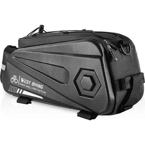 WEST BIKING Sacoche vélo arrière 8.6L imperméable, grand capacité, bandes réfléchissantes, design pour porte-bagages (1/5)