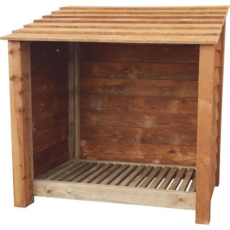 Wooden Log Store, W119xH126cm (Brown finish)