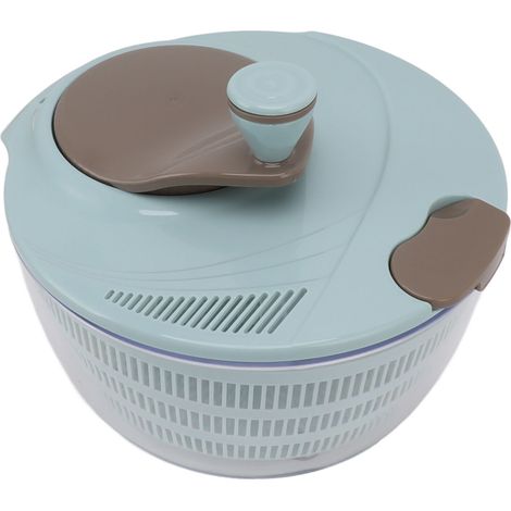 Essoreuse à salade en plastique, gain de temps, mélange rapide, lavable et rotative, pour la cuisine (bleue)