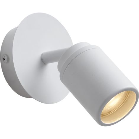 QAZQA Moderno Foco moderno para baño blanco IP44 - Ducha Acero /Vidrio Redonda Adecuado para LED Max. 1 x 10 Watt