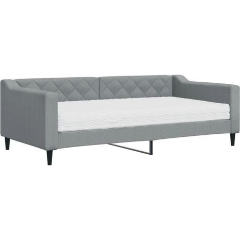 Maison Exclusive - Tagesbett mit Matratze Hellgrau 90x190 cm Stof
