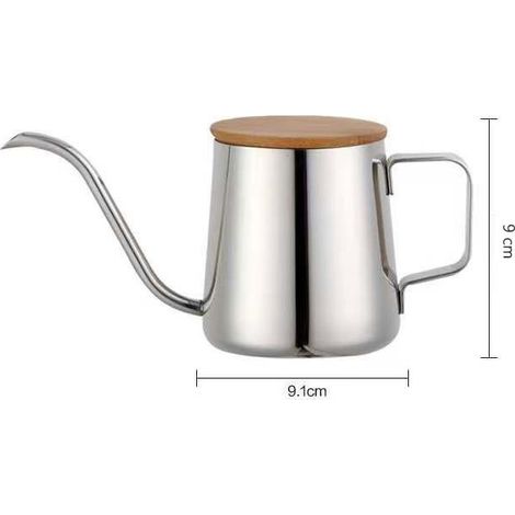 Cafetière en acier inoxydable à bec fin - 350mL, argent, 1pc (1/4)