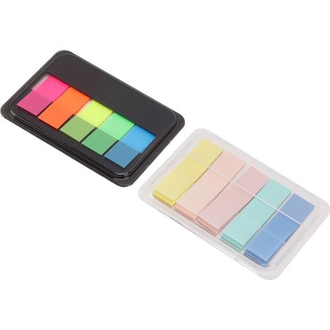 10 jeux d'étiquettes marque-pages, disponibles en 5 couleurs, transparentes et irisées, en PET portable, fournitures de bureau.