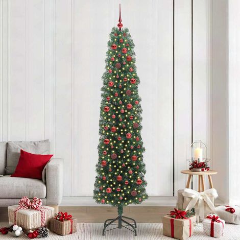 Künstlicher Weihnachtsbaum mit 300 LEDs mit Ständer Grün 240 cm (1/5)