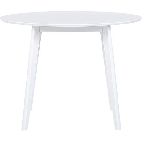 Tavolo Rotondo da Pranzo Cucina Piano MDF 100 cm Bianco Roxby (1/5)