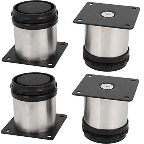 Lot de 4 Pieds de Meubles de Cuisine en Acier Inoxydable - Réglables - Ronds - 50 x 50 mm (1/5)