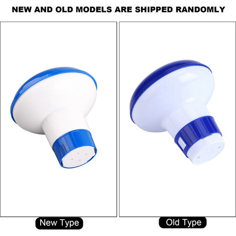 Dispensador flotante de productos químicos para piscinas/spas con control de caudal, fabricado en PVC - Blanco y azul (S) (1/5)