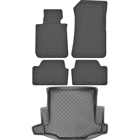 Juego de alfombrillas de goma para coche y alfombrilla para maletero para BMW Serie 1 E87 Hatchback (2004-2011).