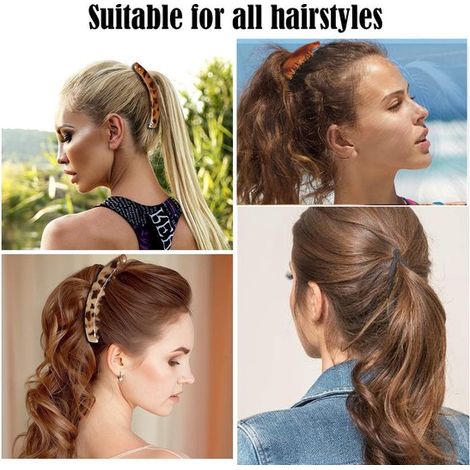 4 pinzas para el cabello de colores，Pinzas para el cabello tipo banana para mujer，Pinzas clásicas de doble peine，Pinza para el cabello (1/4)