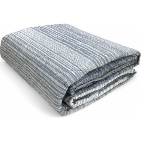 Grey Kot Stripe Light Quilt - Couette Printemps Eté - 100 % Coton - Hypoallergénique - Fabriqué en Italie cm. 260x270