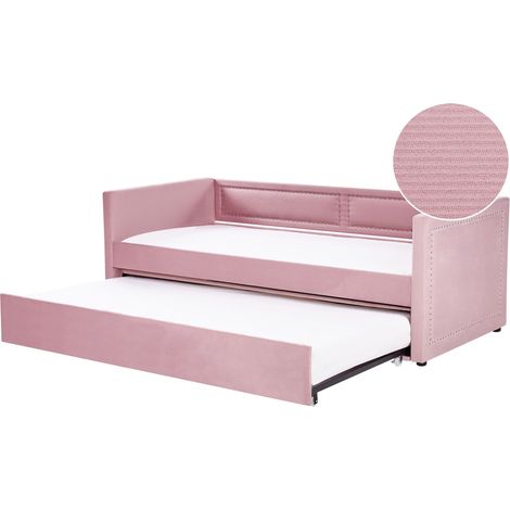 Ausziehbett Cord MIMIZAN 90 x 200 cm Rosa