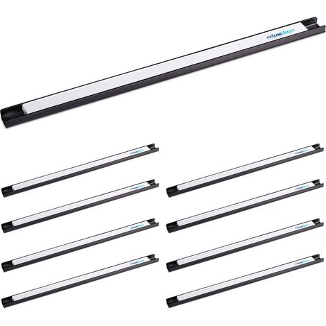 Bande magnétique, jeu de 9, pour outils, tringle magnétique, atelier, garage, bureau, 45 cm de long, en acier,
