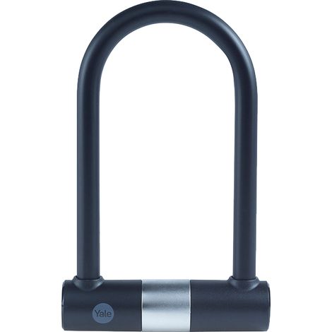 YALE Lucchetto di sicurezza a U con chiave Serie Essential YUL0/18/192/2 lunghezza 250mm, Acciaio Indurito, Incluse 2 Chiavi, Testato con spray salino per 96 Ore