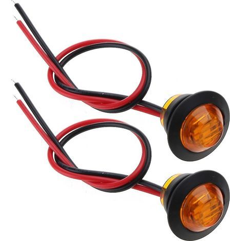 Lot de 2 clignotants étanches pour voiture, de forme ronde.
