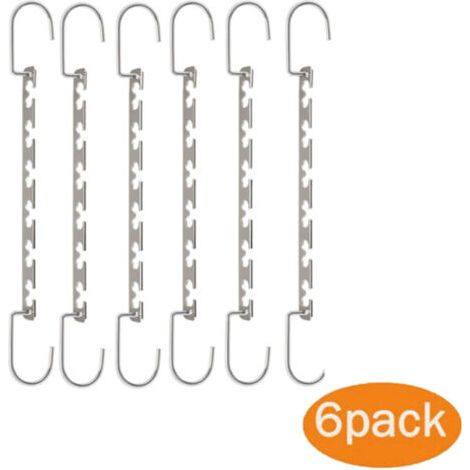 Lot de 6 cintres multifonction — « Cintres magiques » gain de place, adaptés à toutes les tailles (1/5)