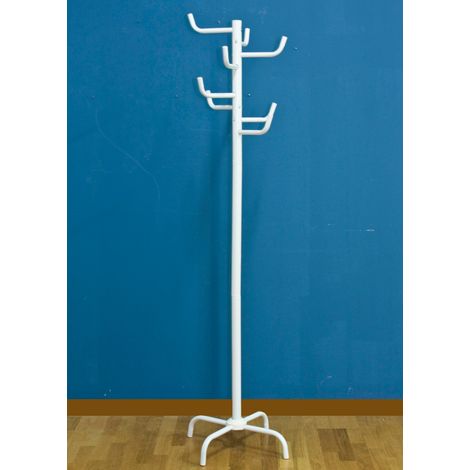Appendabiti A Stelo Bianco H Cm 180 In Metall0 Con 8 Ganci Casa Ufficio Locale (1/2)