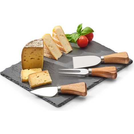 Vassoio in Ardesia con 3 Coltelli per Formaggio (1/5)