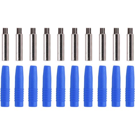 10 conectores banana aislados de 2 mm con funda protectora para equipos de prueba (azul) (1/5)