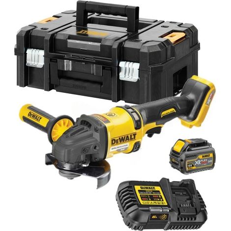 Dewalt DCG418T1-QW Meuleuse XR - 125mm - 54V - XR Flexvolt - 1 x 6,0 Ah + chargeur en T-Stak