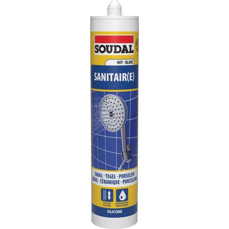 Silicone Sanitaire - Mastic acétique sanitaire - Soudal - 290 ml Blanc (1/2)