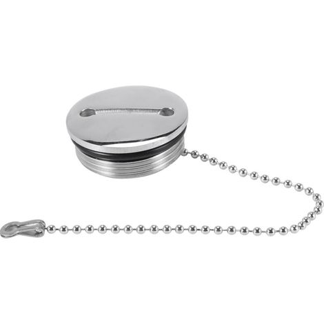 Bouchon de Remplacement Remplissage Pont Bateau avec ChaîNe en Acier Inoxydable Carburant Eau Gaz (1/4)
