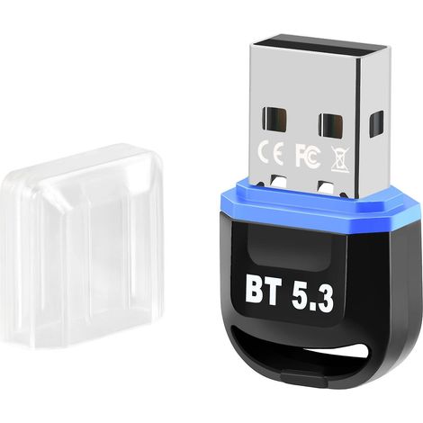 Adaptateur USB Bluetooth 5.3 pour PC de bureau - Émetteur-récepteur sans fil pour audio, téléphone, clavier, souris, tablette, imprimante (1/5)