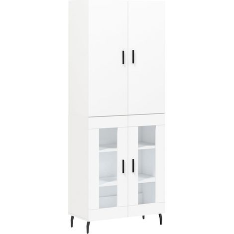 Buffet credenza cassettiera armadio mobile contenitore organizer cucina soggiorno salotto alto 69,5 x 34 x 180 cm legno ingegnerizzato bianco 020032650