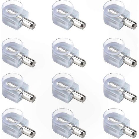 Supports muraux transparents pour étagères en verre et bois, lot de 20 chevilles à ventouse 5mm, fixations universelles pour meubles et rayonnages. (1/5)