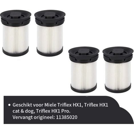 ® – 4 Partikelfilter und Abstreifer für Miele Triflex HX1, ersetzt 11289902 / 11385020 / HX-FSF (1/5)