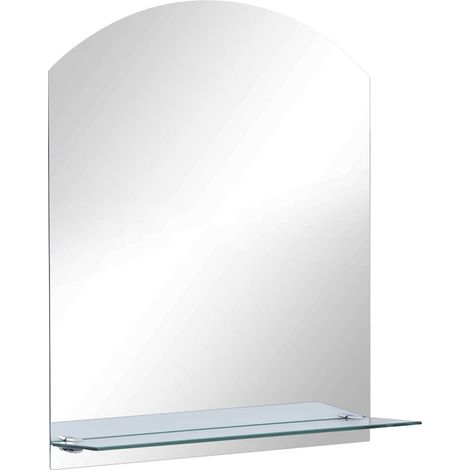 Miroir mural avec étagère Style baroque - Miroir de salle de bain 30x50 cm Verre trempé BV827505 - BonneVie (1/5)