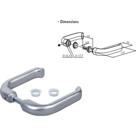 Locinox – Poignée de porte coulissante double en aluminium renforcé – Carré 10mm, longueur 60mm – Compatible avec toutes serrures de portail (1/3)