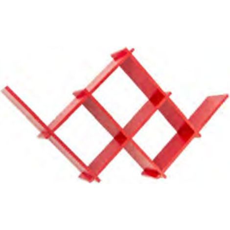Fantástica librería de pared roja 6 estantes 21x70 cm