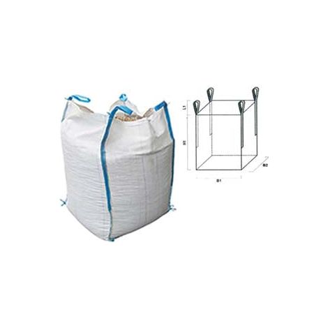 Saccone In Polipropilene Fondo Chiuso E Bocca Aperta - cm.90x90x120 - portata kg.1500