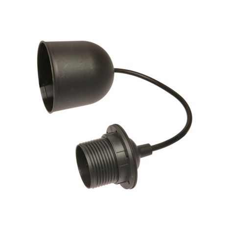 poly pool - punto luce da soffitto con 80 cm di cavo e portalampada e27 nero
