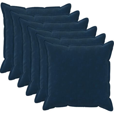 Federa 6 pz HOUTEN Blu 70 x 70 cm Fleece in microfibra vidaXL