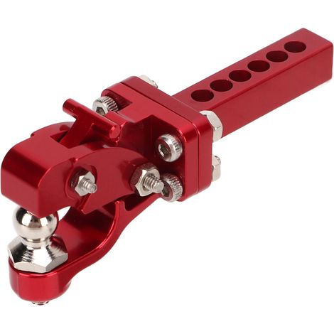 Crochet de remorque en alliage d'aluminium durable pour voiture radiocommandée 1/10 Traxxas TRX4 SCX10 90046 90047 (rouge) (1/5)