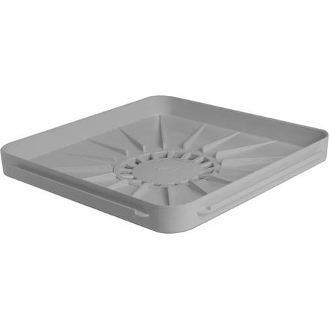 Nicoll – Receveur d'eau siphonné Ø63 gris clair – Adaptateur Ø80-100 mâle et 63/90 femelle – Fond nervuré pour écoulement central