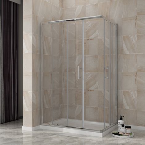 ELEGANT 1200 x 700mm Sliding Shower Door and Enclosure Reversible Corner Entry Shower Cabin with Tray and Riser Kit (1/5)