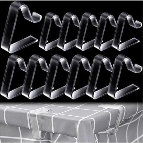 (Transparent)Pince à Nappe - Non Marqué - 12 Pièces - Transparent - Anti-Glissant - Pour Tables 3,5-5,5cm (1/4)