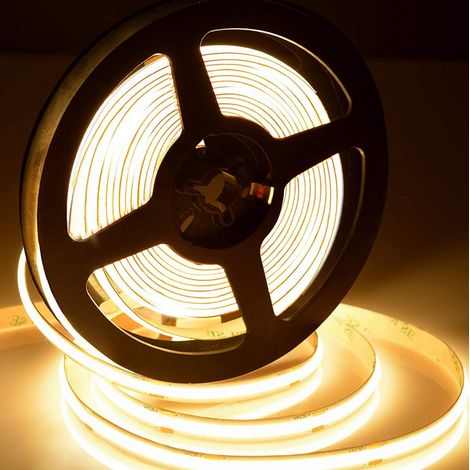 LED-Band 5M COB 12V warmweiß 3000K Transformator, Kleber und Befestigungsmaterial im Lieferumfang enthalten  2
