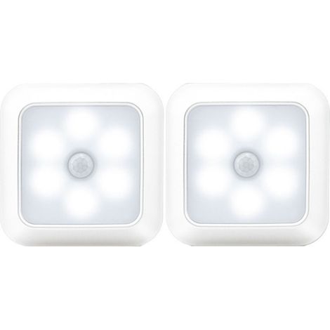 Veilleuse à induction carrée 2 pièces, veilleuse LED sans fil, adaptée aux escaliers, lumière blanche blanche, 882cm (1/5)